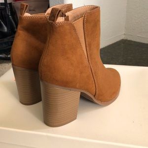 Express brown booties.